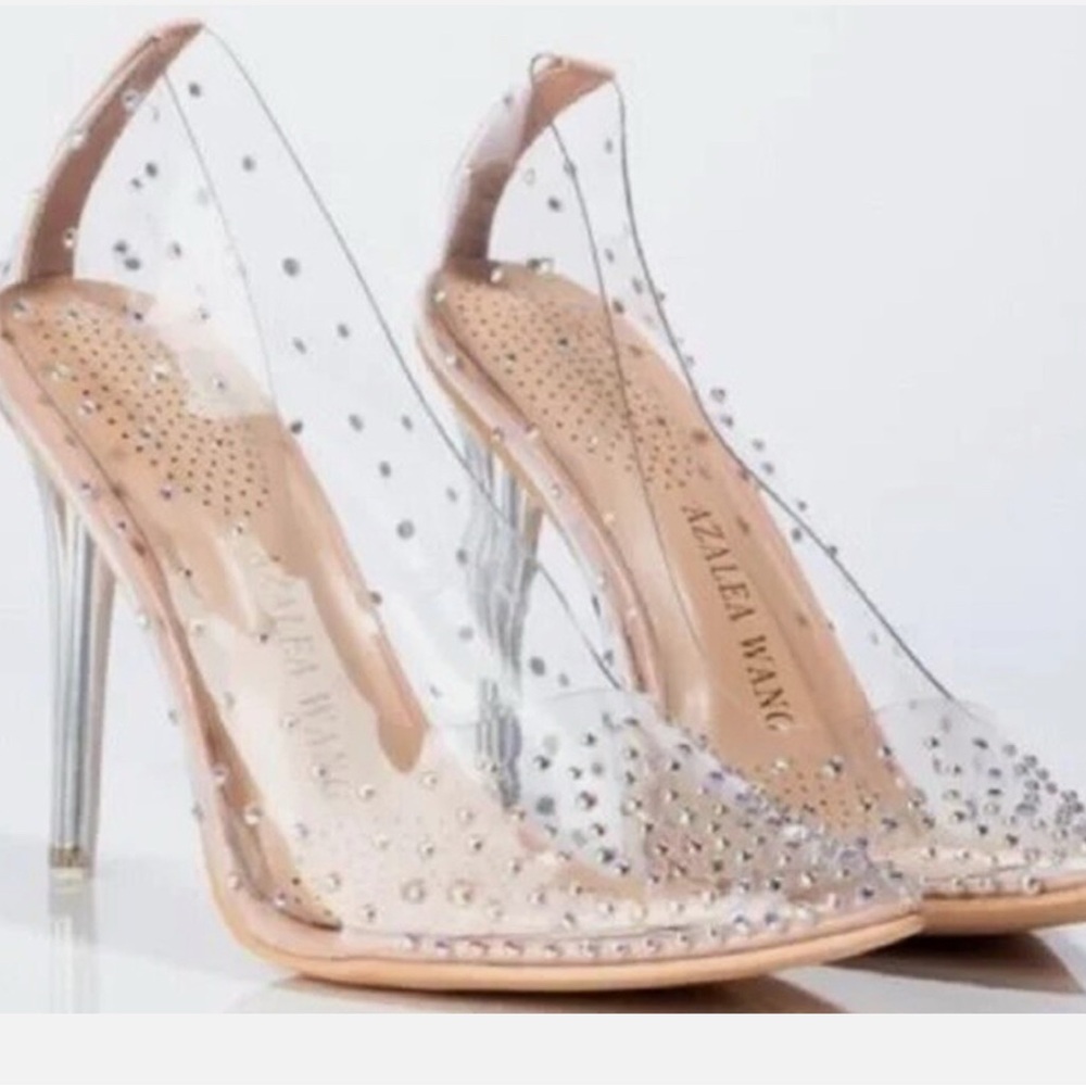 NWT Azalea Wang Silver Metallic Heels (size: 7.5)